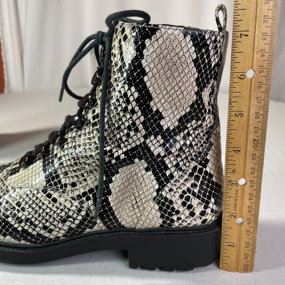 Paolo Trinity Boots Snakeskin Print Moto Combat Lace Up Zipper Size 8 - Picture 5 of 11